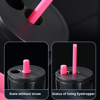 Gradient Stainless Steel Tumbler with Straw, Double Wall Insulated, Leakproof Design, Silicone Grip, Decorative Keychain